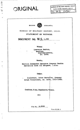 Original Bureauof Militaryhistory 1913-21