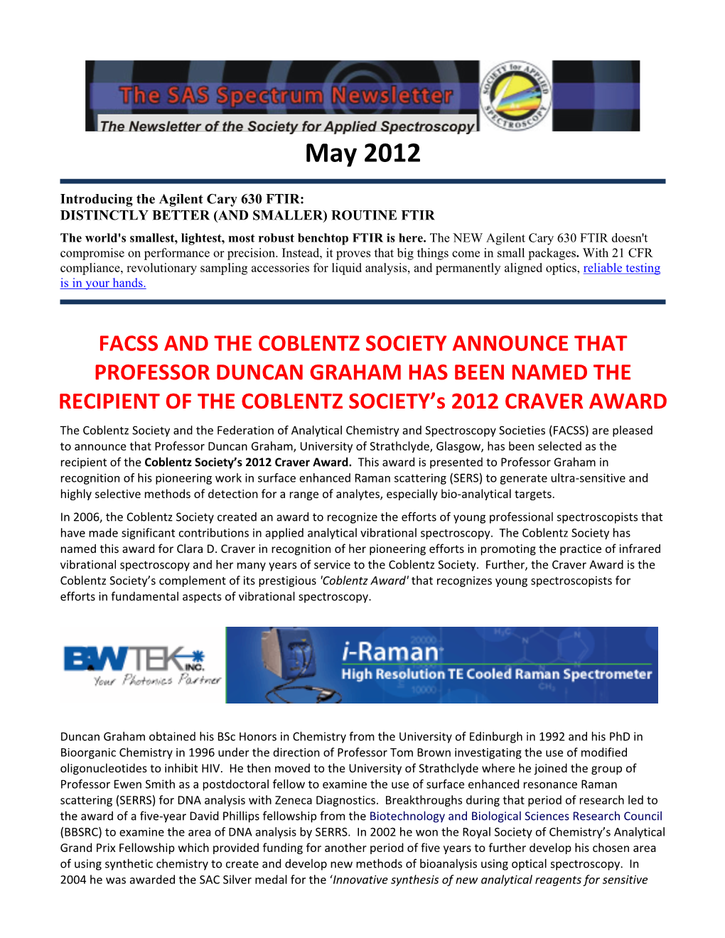 May 2012 Newsletter