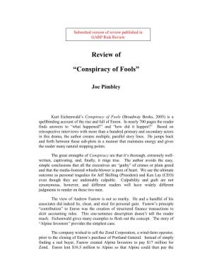 Conspiracy of Fools”