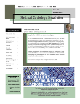 Medical Sociology Newsletter