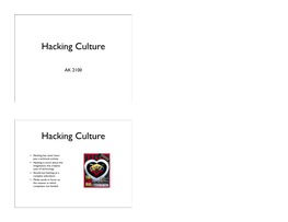 Hacking Culture Hacking Culture