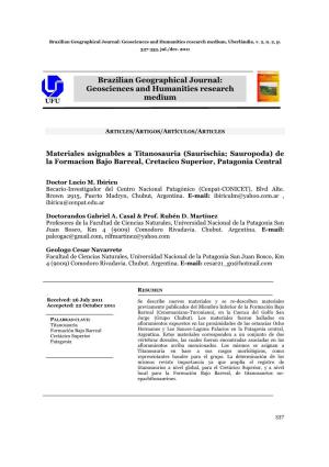 Brazilian Geographical Journal: Geosciences and Humanities Research Medium, Uberlândia, V