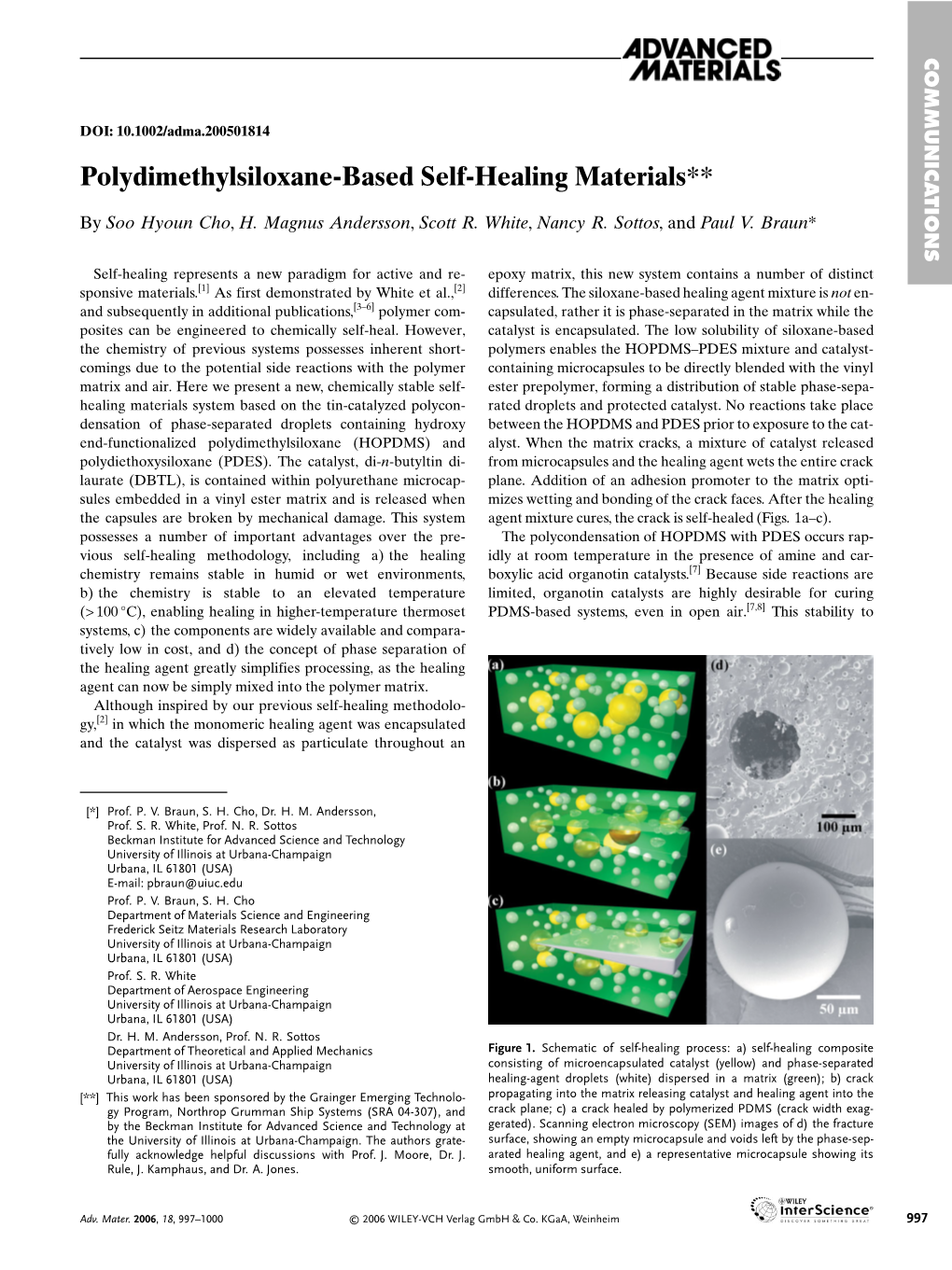 Polydimethylsiloxane-Based Self-Healing Materials**