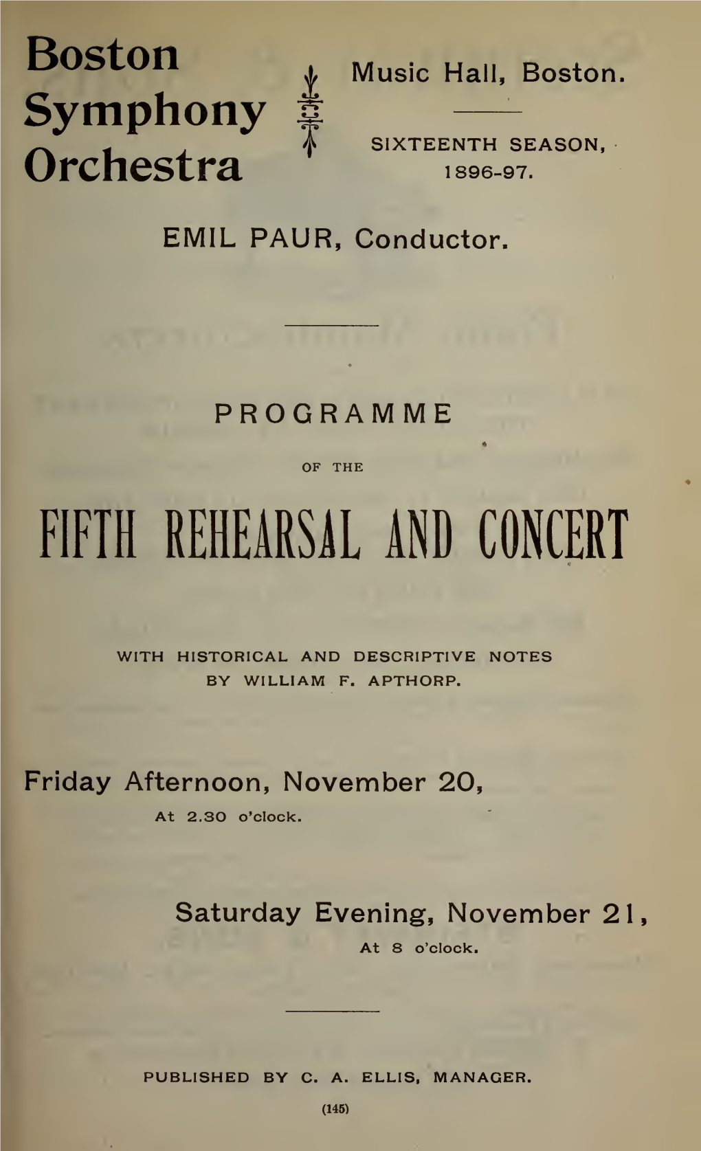 Boston Symphony Orchestra Concert Programs, Season 16, 1896-1897