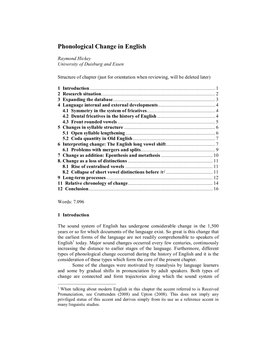 Phonological Change in English