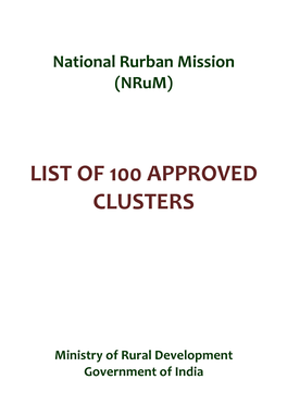 List of 100 Approved Clusters