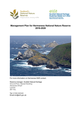 The Management Plan for Hermaness NNR