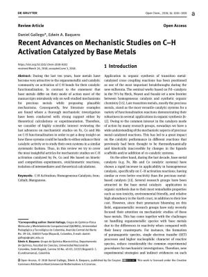 Recent Advances on Mechanistic Studies on C–H Activation