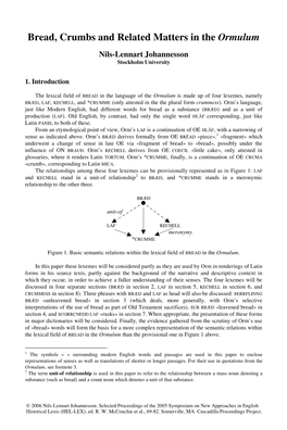 Bread, Crumbs and Related Matters in the Ormulum