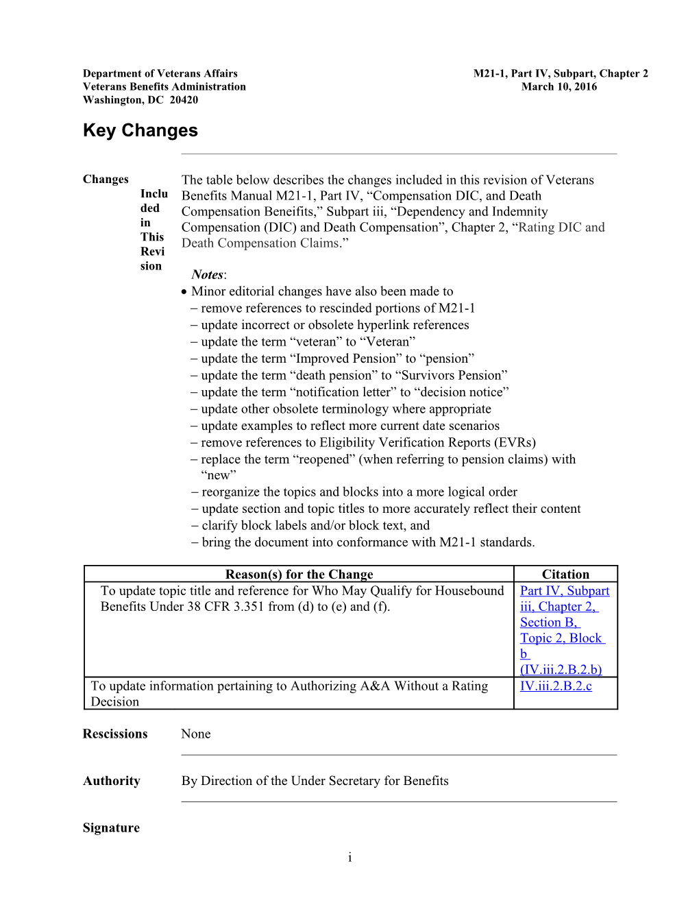 Department of Veterans Affairs M21-1, Part IV, Subpart, Chapter 2