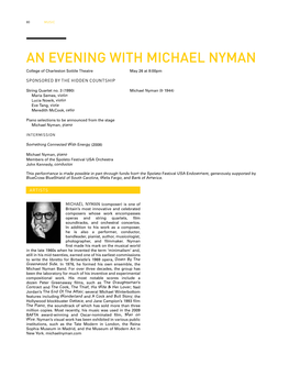 An Evening with Michael Nyman
