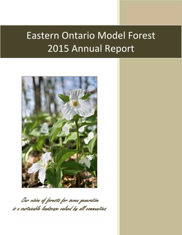 Eastern Ontario Model Forest 2015 Annual Report