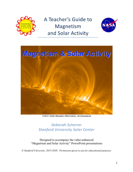 A Teacher's Guide to Magnetism and Solar Activity