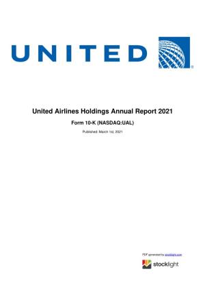United Airlines Holdings Annual Report 2021