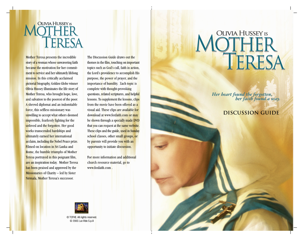 Mother Teresa Presents the Incredible Story of a Woman Whose