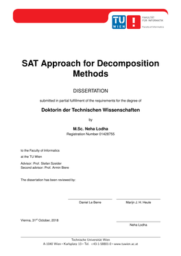 SAT Approach for Decomposition Methods
