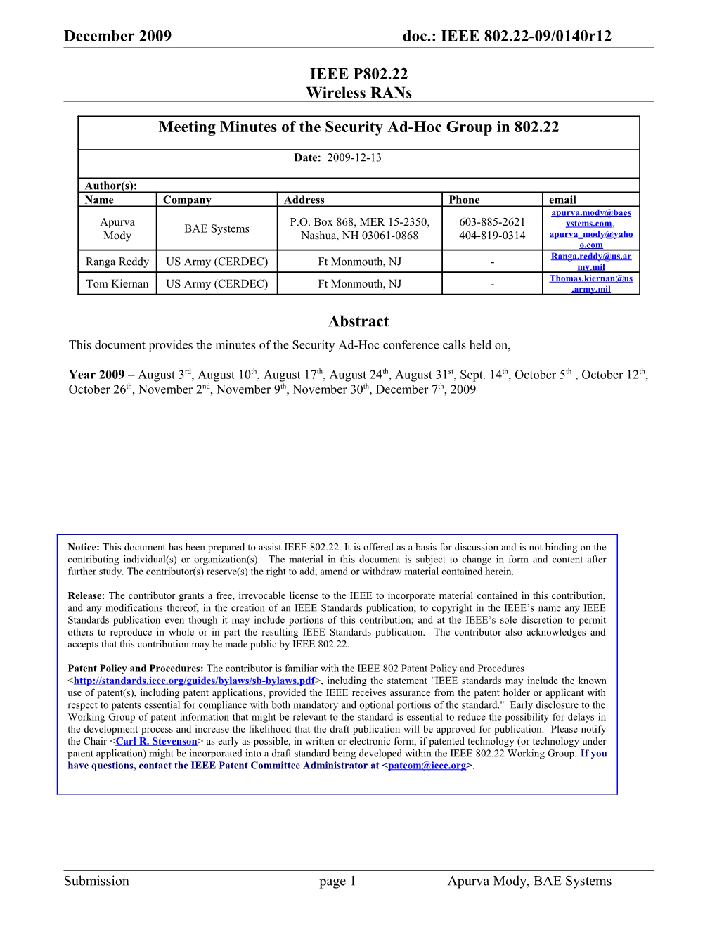 IEEE P802.22 Wireless Rans s13