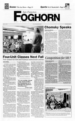 Four-Unit Classes Next Fall Chomsky Speaks