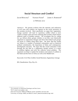 Social Structure and Conflict*