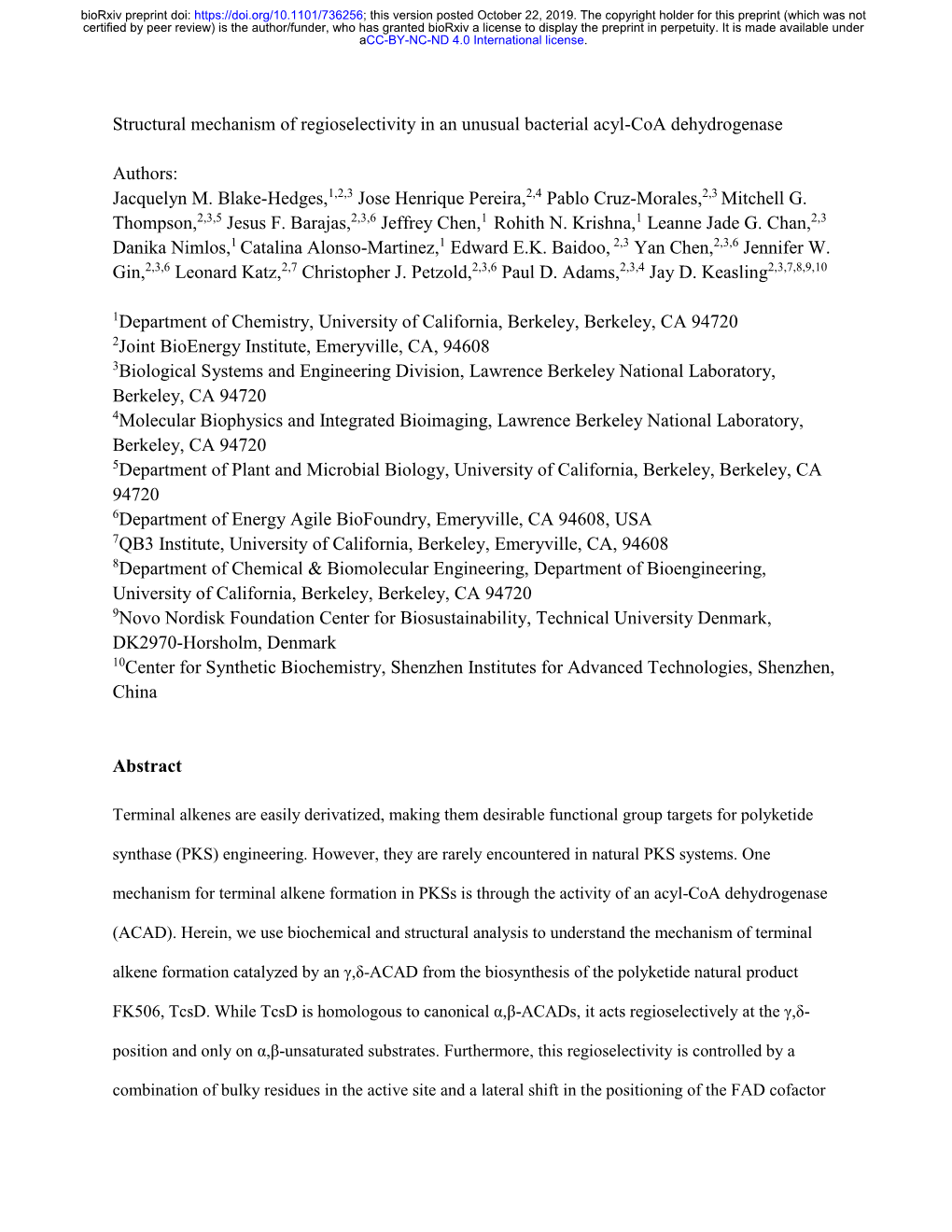 Structural Mechanism of Regioselectivity in an Unusual Bacterial Acyl-Coa Dehydrogenase