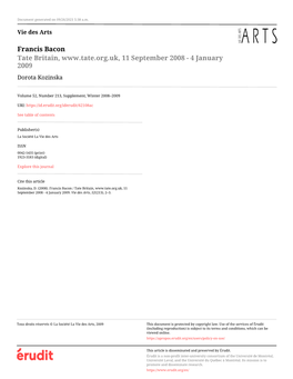 Francis Bacon / Tate Britain, 11 September 2008 - 4 January 2009
