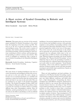 A Short Review of Symbol Grounding in Robotic and Intelligent Systems