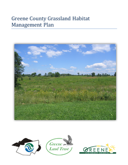 Greene County Grassland Habitat Management Plan