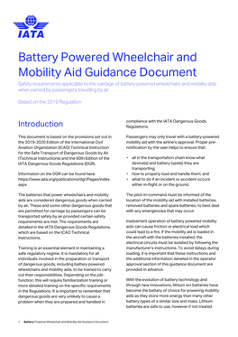 Battery Powered Wheelchair and Mobility Aid Guidance Document