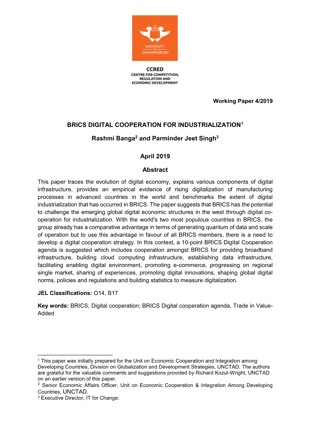 Brics Digital Cooperation for Industrialization1