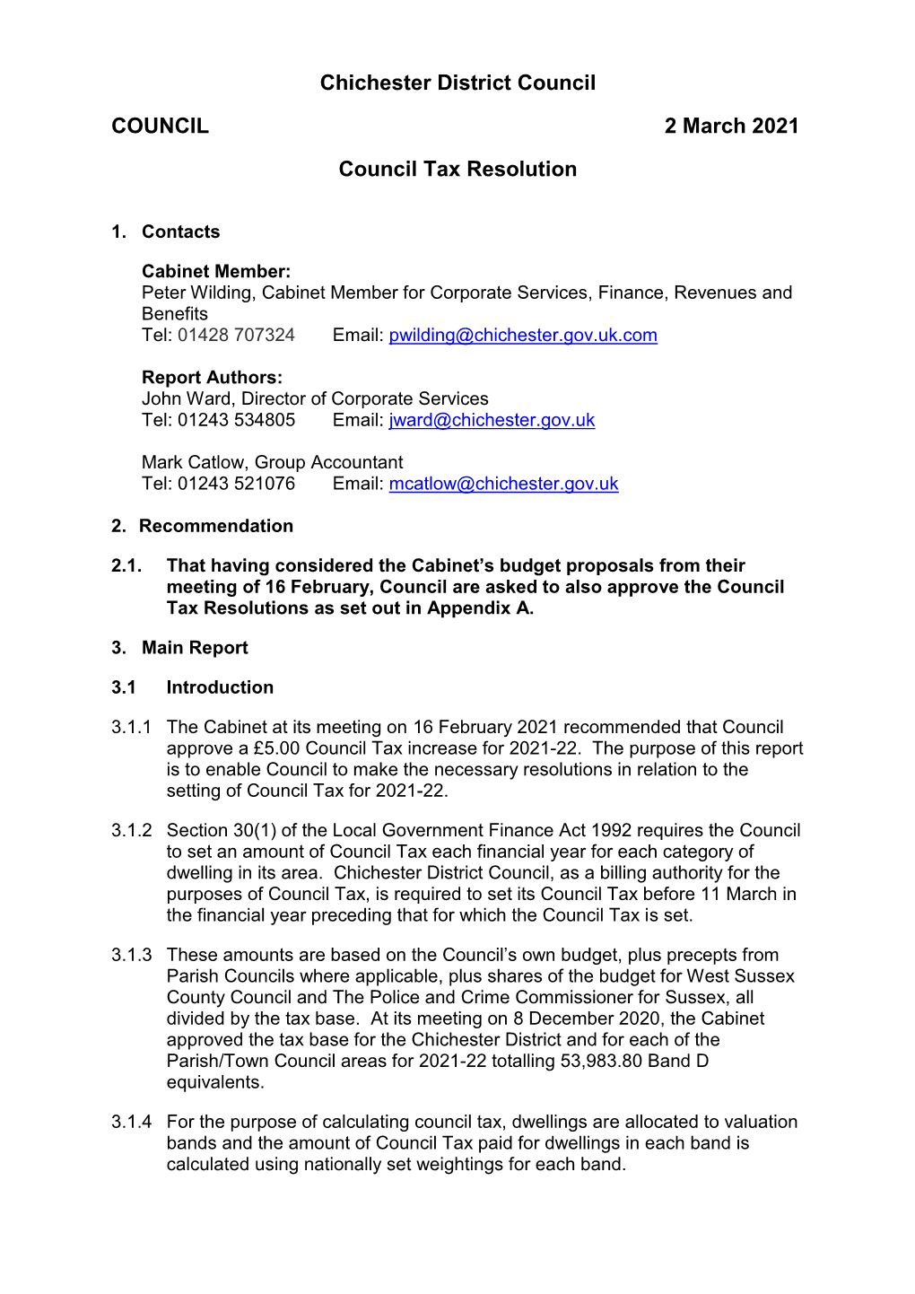 Council Tax Resolution PDF 551 KB