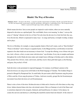 Bhakti: the Way of Devotion