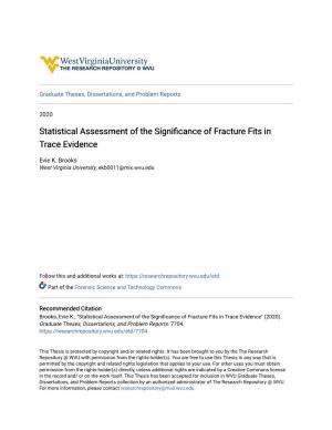 Statistical Assessment of the Significance of Fracture Fits in Trace Evidence