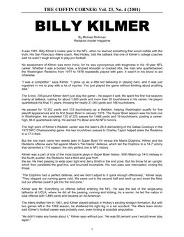Billy Kilmer Feature