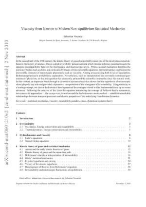 Viscosity from Newton to Modern Non-Equilibrium Statistical Mechanics