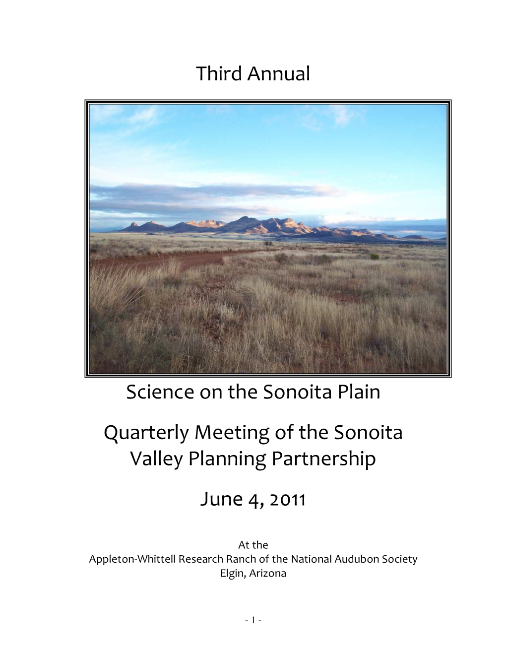 2011 Science on the Sonoita Plain Proceedings