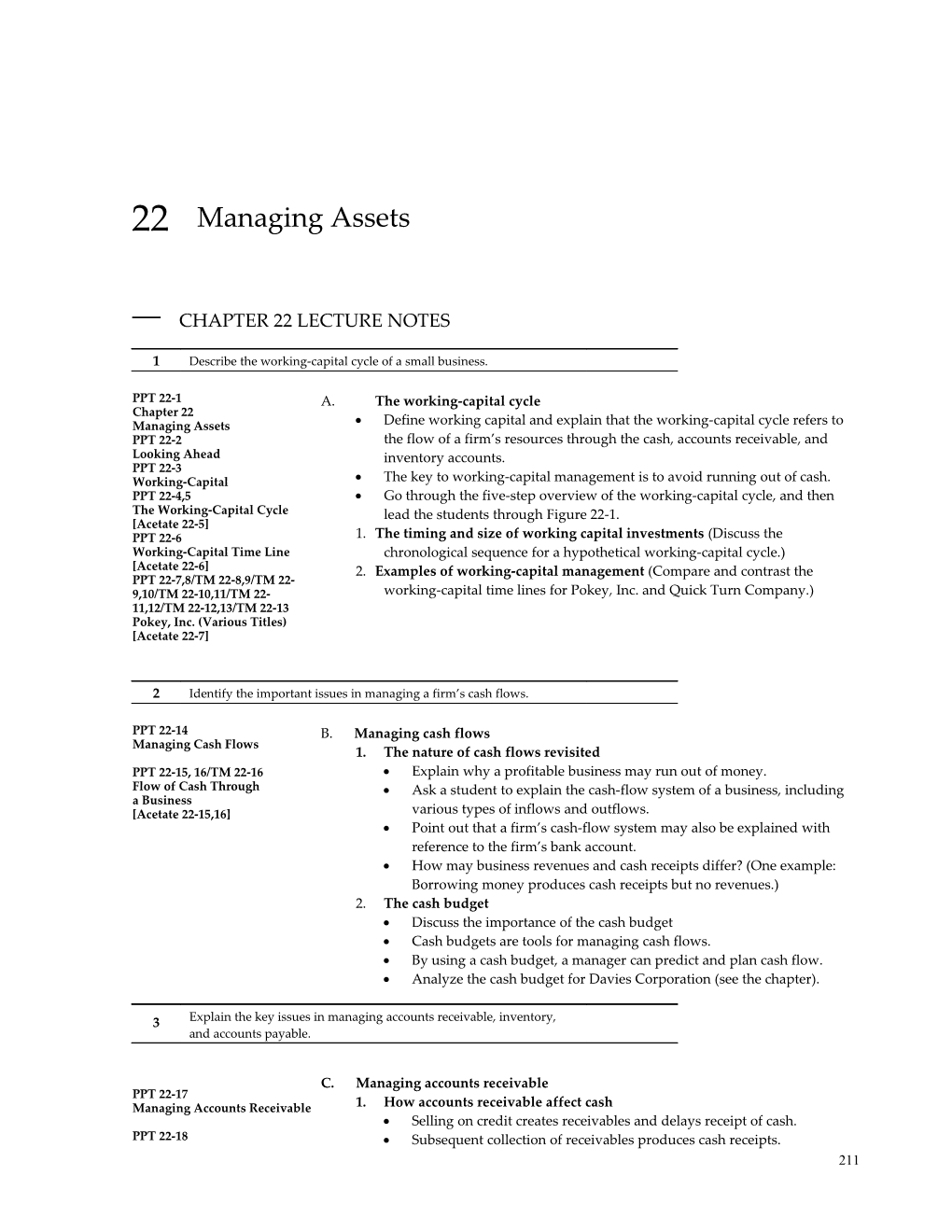 Chapter 22 Managing Assets XXX