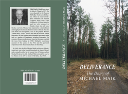 DELIVERANCE DELIVERANCE ISBN 965-90701-0-1 Ãñôêáþ the Diary of MICHAEL MAIK