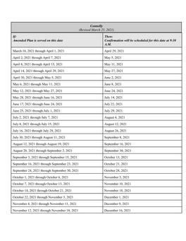 Connelly (Revised March 25, 2021) If: Amended Plan Is Served on This