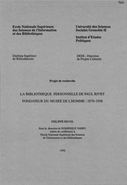 Bibliothèque Personnelle De Paul Rivet, Fondateur Du Musée