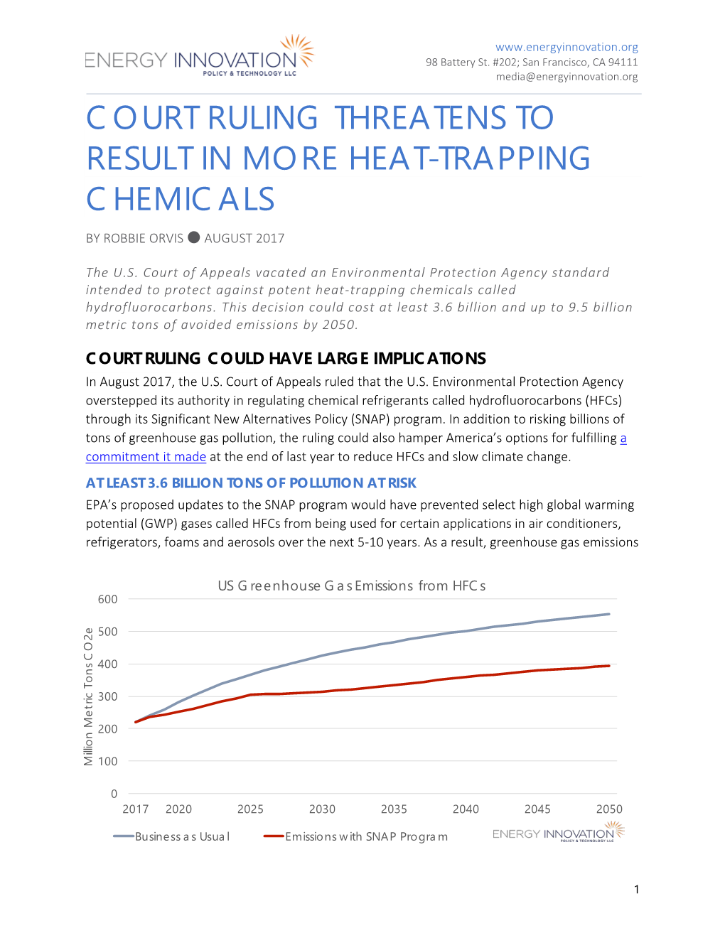 Court Ruling Threatens to Result in More Heat-Trapping Chemicals by Robbie Orvis ● August 2017