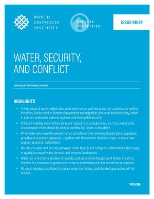 Water, Security, and Conflict