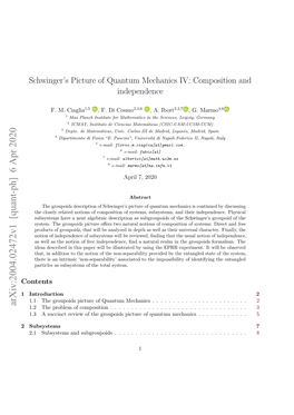 Arxiv:2004.02472V1 [Quant-Ph] 6 Apr 2020 1.2 the Problem of Composition