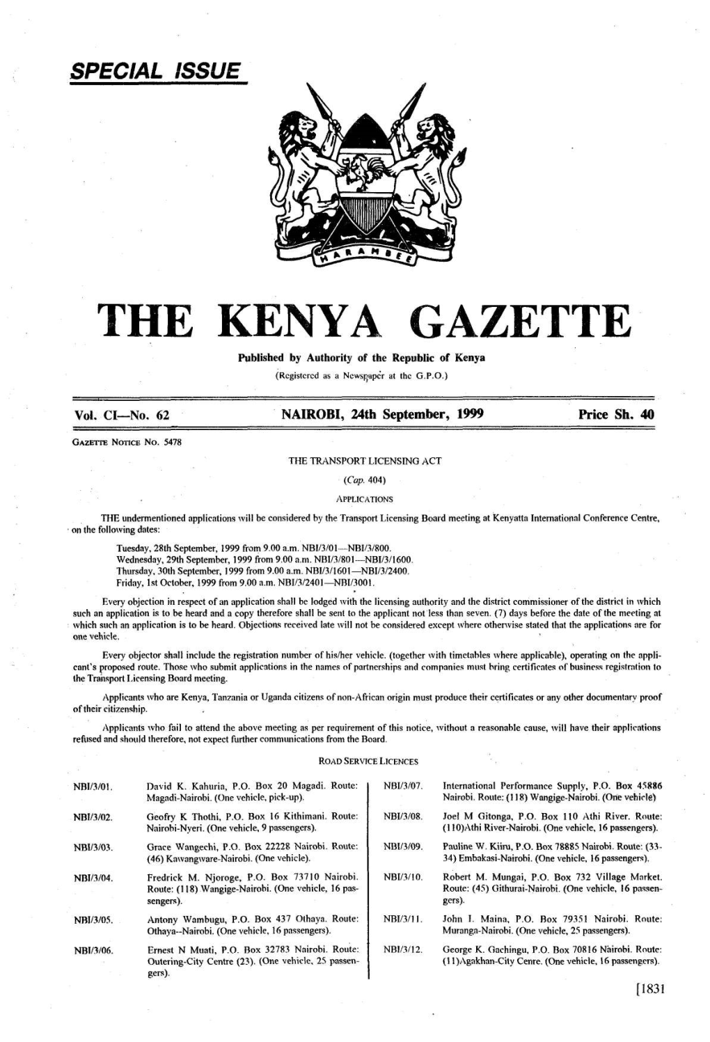 The Kenya Gazette