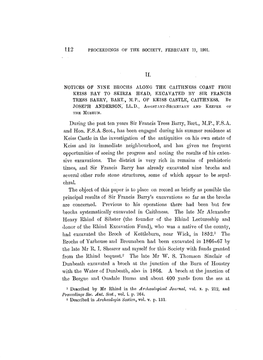 Notices of Nine Brochs Along the Caithness Coast from Keiss Bay to Skirza Head, Excavated by Sir Francis Tress Barry, Bart., M.P