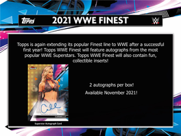 2021 Topps WWE Finest Trading Cards Sell Sheet