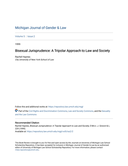 Bisexual Jurisprudence: a Tripolar Approach to Law and Society