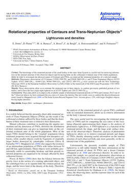 Rotational Properties of Centaurs and Trans-Neptunian Objects Lightcurves and Densities
