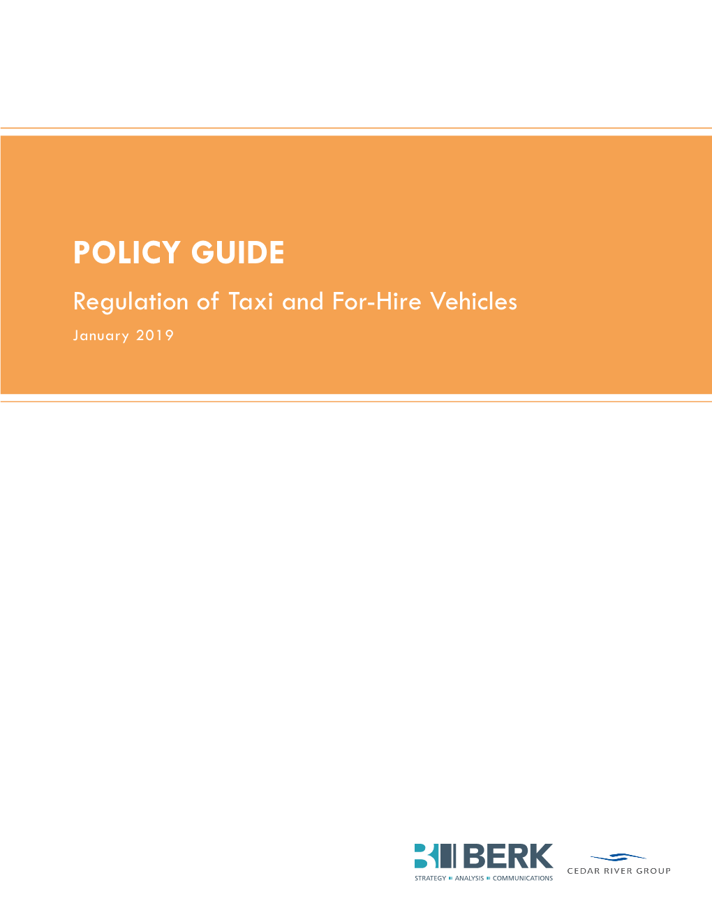 JTC Taxi and For-Hire Regulation Policy Guide