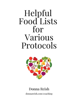 Helpful Food Lists for Various Protocols