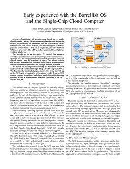 Early Experience with the Barrelfish OS and the Single-Chip Cloud